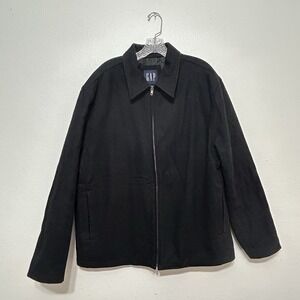 Gap‎ Black Full Zip 80% Wool Classic Jacket Mens Size L